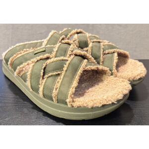 MALIBU SANDALS Zuma LX Sherpa Nylon Rubber Olive Green Men's Size 13 Sandals